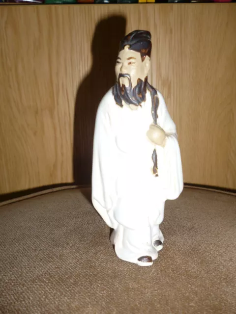 Vintage small Chinese Shiwan Mudman Pottery figure of a scholar