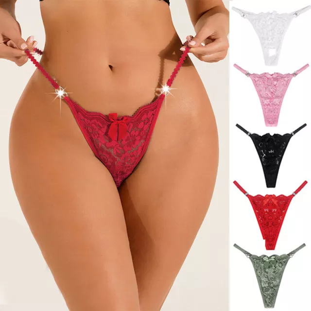 Slip Da Donna Sexy In Pizzo Trasparente Perizoma Perizoma Mutandine Lingerie +