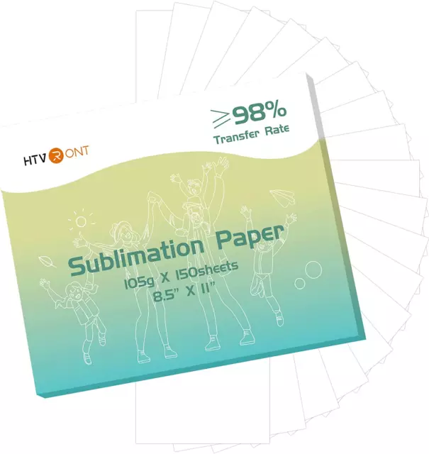 HTVRONT Sublimation Paper 8.5 X 11 Inches - 150 Sheets 105G Excellent Ink Releas