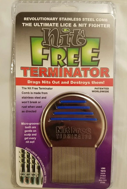NEW Nit Free Brand Terminator Comb Head Lice Stainless Steel uni-sex Essential