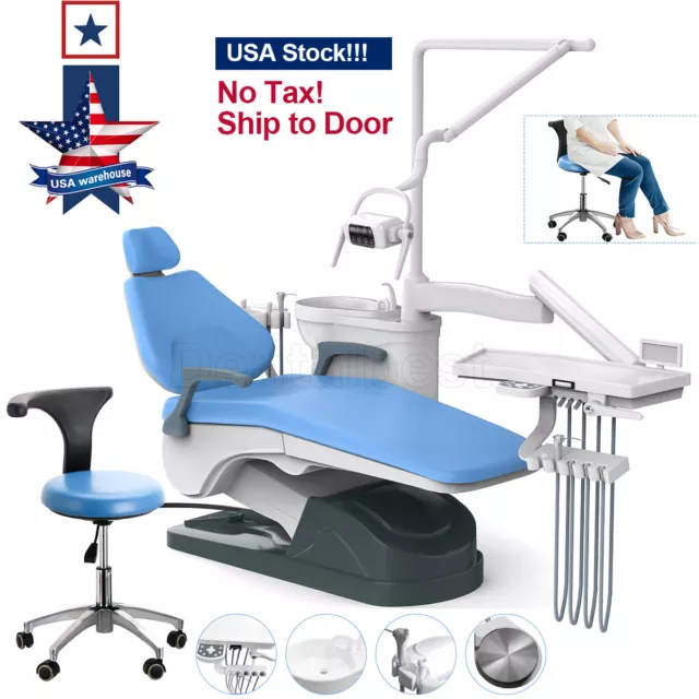 Dental Unit Chair Computer Control Comprehesive Treatment Table PU Leather&Stool