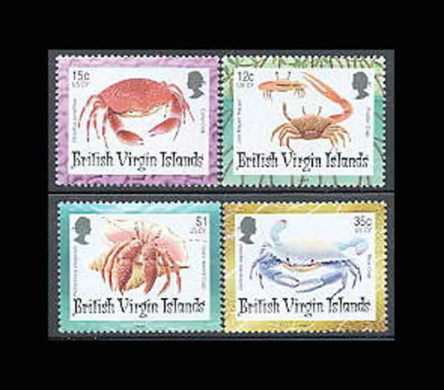 VIRGIN IS, Sc #869-72, MNH, 1997, Crabs, marine life