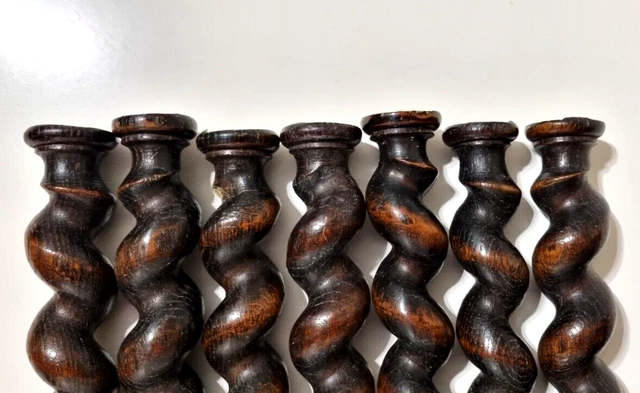 7 Barley twist turned spindle Column Antique french oak architectural salvage 9