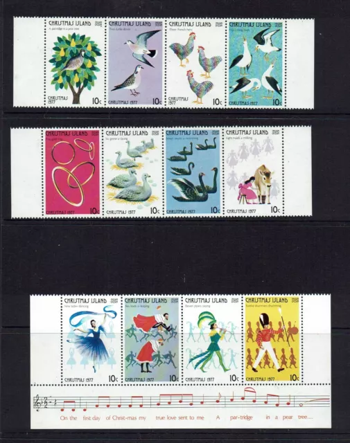 Christmas Island . 1977 Christmas Set of 12 . Mint Unhinged .