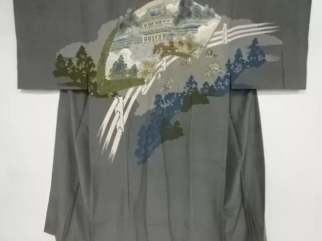 81433# Japanese Kimono / Antique Mens Juban / Temple