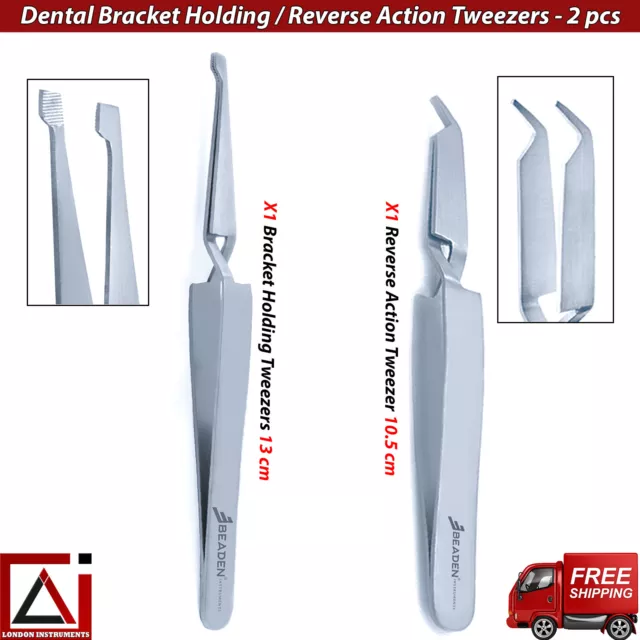 Beaden® Dental Bracket Holding Orthodontic Reverse Action Tweezers Set of 2 CE