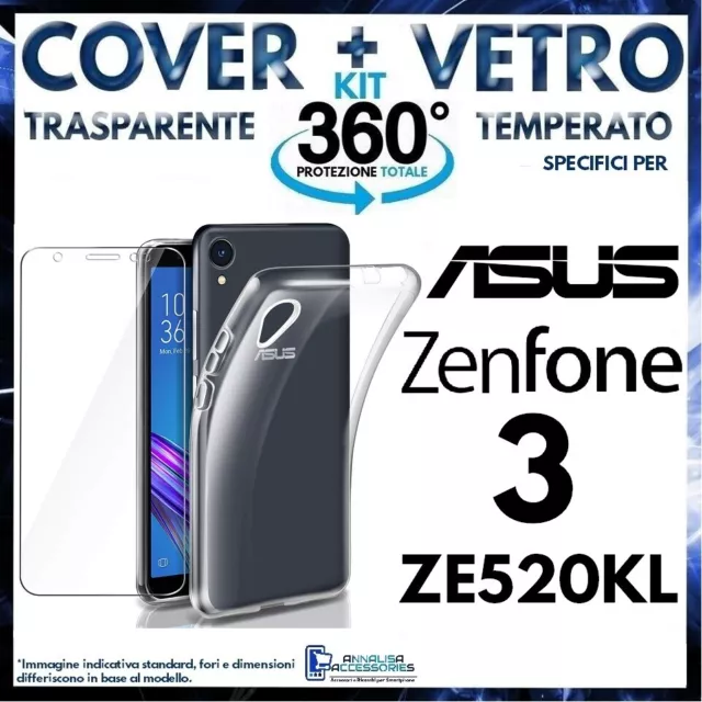 Coque Transparent +Film Verre Trempé Pour ASUS ZENFONE 3 ZE520KL TPU