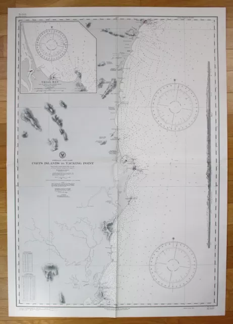 1943 Australia - East Coast - Coffs Islands to Tacking Point Australien map