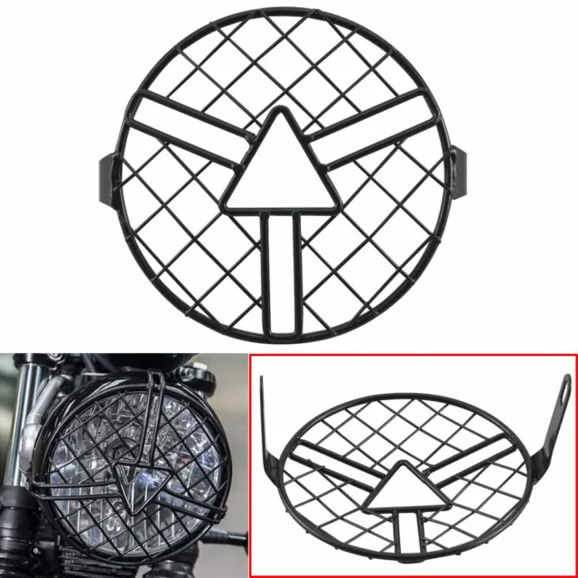 6.5" Headlight Grill Guard Cover Black for Motorcycle Cafe Racer Bobber Chopper