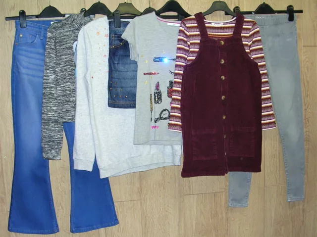 RIVER ISLAND M&S H&M etc Girls Bundle Tops Skirt Dress Jeans Age 10-11 146cm