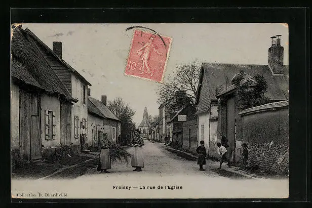 CPA Froissy, La Rue de l´Eglise 1906