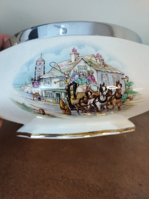 Vintage 1930s, Grimwades Royal Winton 'Coaching Days' Serving Or Salad Bowl
