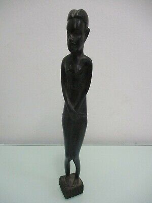 African art: a wooden carved statue: a native young woman, Ghana, 60's. cs1885