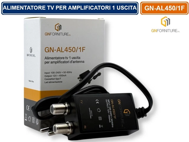 ALIMENTATORE PER ANTENNA AMPLIFICATORE TV DIGITALE TERRESTRE 1 USCITA 12v 300ma