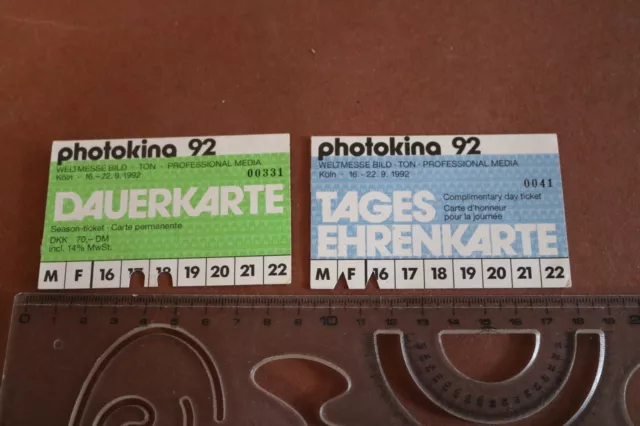zwei Eintrittskarten photokina 1992