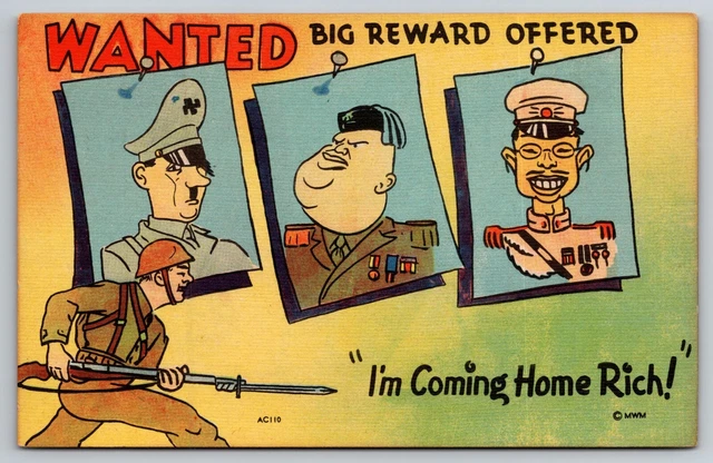 Ww11 Us Cartoon Comic Caricature Funny Humor Japan Tojo Propaganda Postcard