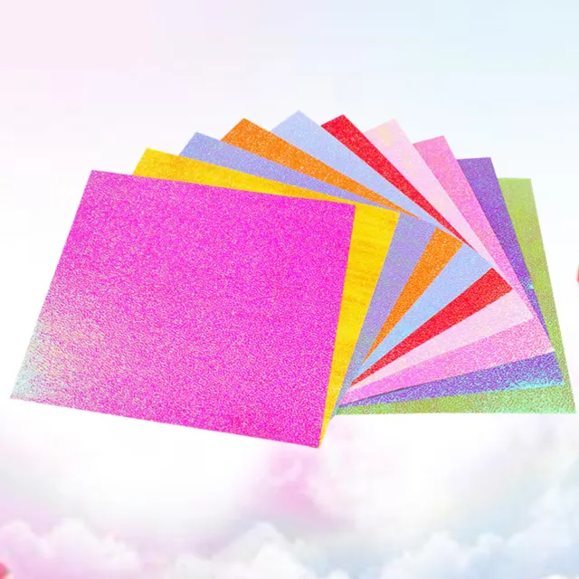400 piezas Papel Origami Arco Iris Brillo Cartas Hecho a Mano Perla