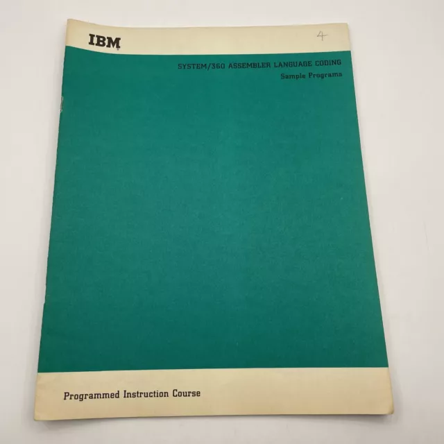 programmed instruction course IBM ￼￼360 Assembler￼ language coding   vtg￼