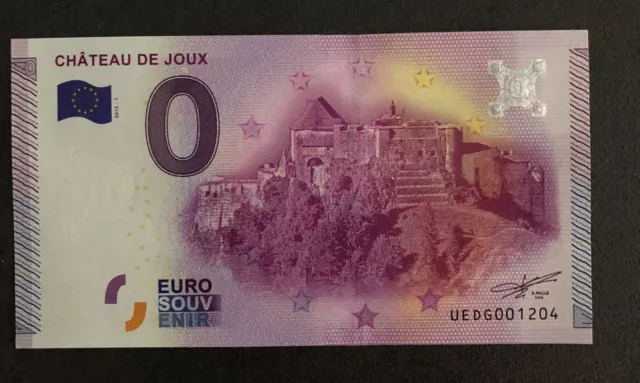 Billet touristique 0 euro Souvenir Château de Joux France 2015