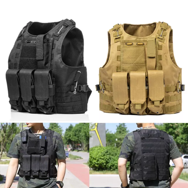 HUNTVP MILITARY TACTICAL Vest Outdoor Army Molle Combat Assault Plate ...