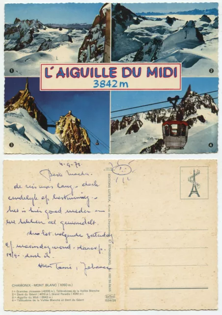 30422 - L'Aiguille du Midi - Ansichtskarte, datiert 4.9.1971