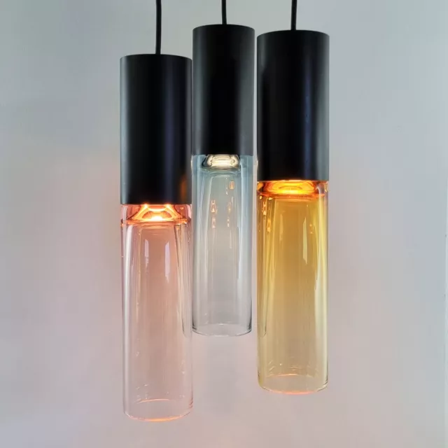 Vintage Atlas Lighting Whitefriars Glass Chelsea Triple Pendant Light Fitting