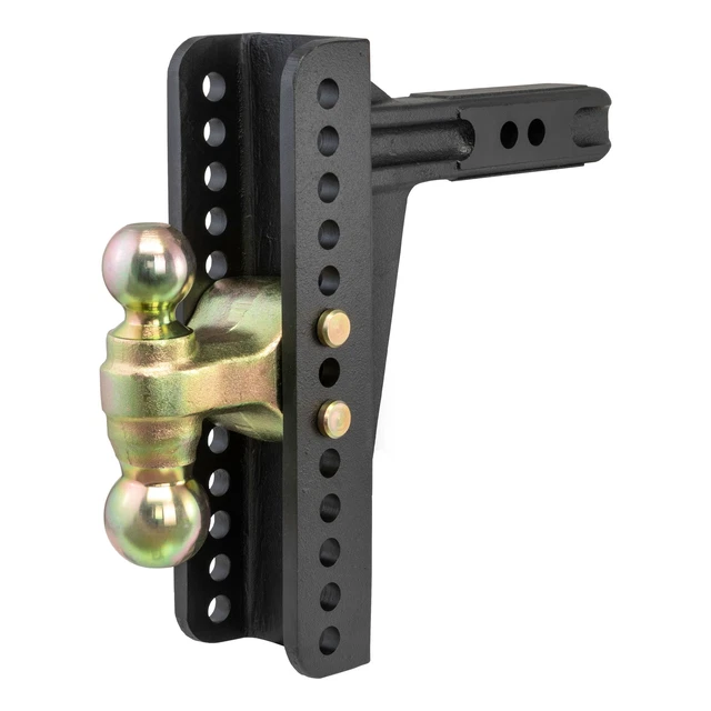 Curt-Adjustable Channel Mount with Dual Ball 2" Shank, 14,000 lbs., 10-1/8" Drop