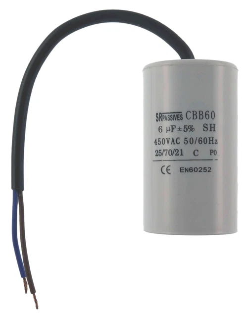 CBB60 Motorstartkondensator 450V 50uF Mit Kabel - Laufkondensator Für Motoren Und Maschinen