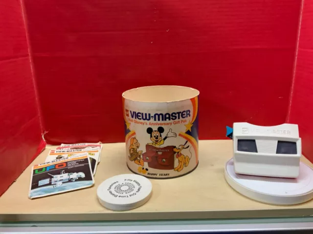 Paquete de regalo de aniversario vintage Gaf View-Master Walt Disney 50 años felices