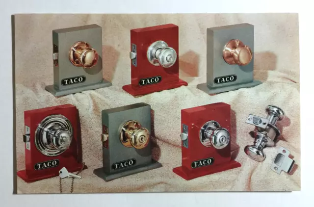 TACO Door Locksets Lock Knobs Trans Atlantic Co Vintage Advertising Card