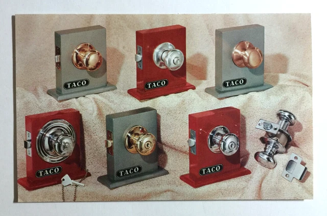 TACO Door Locksets Lock Knobs Trans Atlantic Co Vintage Advertising Card