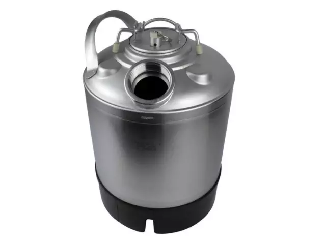 Reinigungsbehälter 9 Liter 1-5 Fittinge Edelstahl Zapfanlage Bierkoffer reinigen