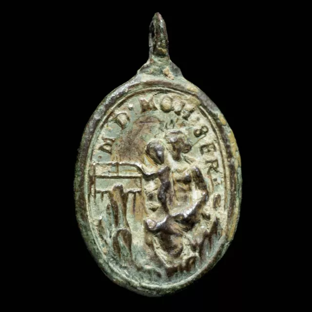 Medalla Religiosa, Siglos XVI-XVII, S. Benito/V. Monserrat - 26x16 mm.