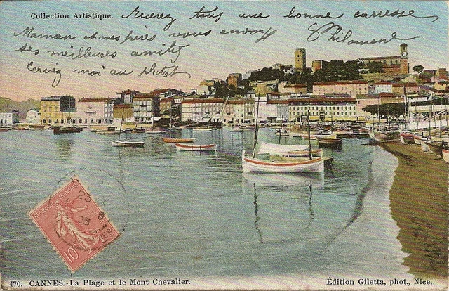 Cpa Cannes La Plage Et Le Mont Chevalier
