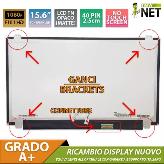 Monitor Schermo LCD da 15,6 pollici per B156HW03 V,0 N156HGE-LB1 40 pin Full HD
