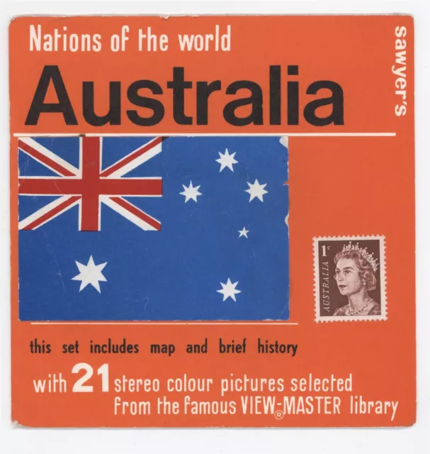 Viewmaster Australia B299-E Nations of the World Flag Stamp Mint -Free Shipping