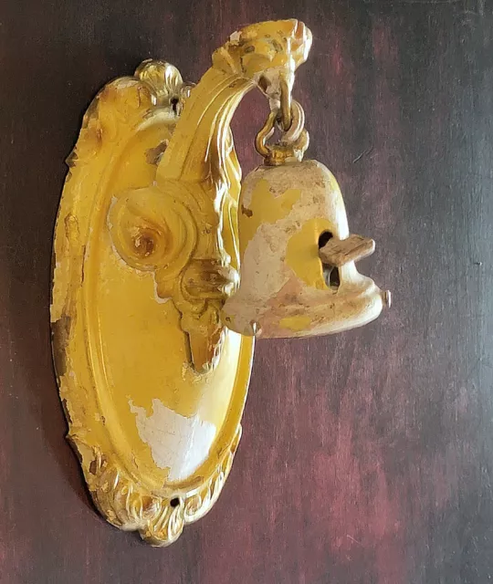 Vintage Brass Mount W/Brass Arm Wall Sconce