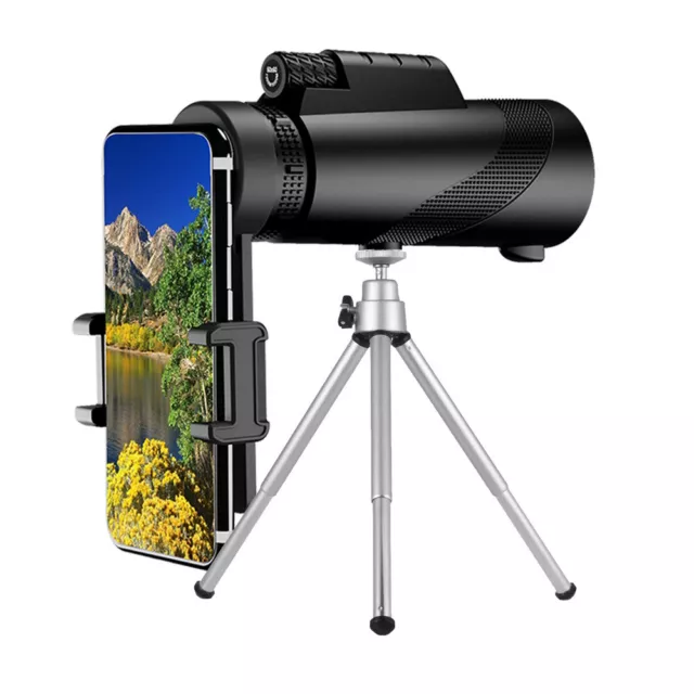 50X60 Zoom Optical HD Lens Monocular Telescope + Tripod + Clip for Cell Phone 2