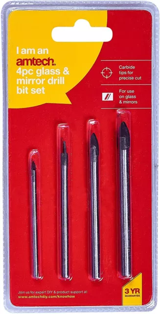 4Pc Tools Ceramic Tile Glass And Mirror Drill Set 3mm 5mm 6mm 8mm bits-New 3