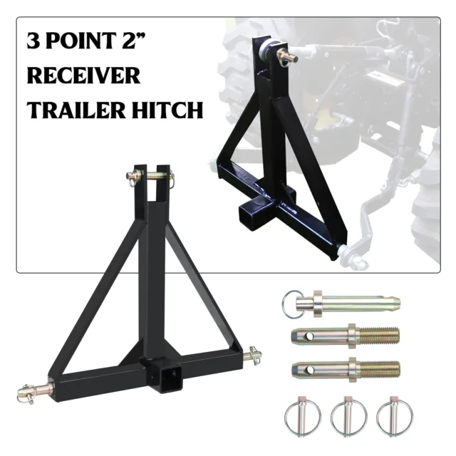 3 Point 2" Trailer Receiver Hitch Drawbar Quick Hitch Fit iMatch Cat 1 Tractor