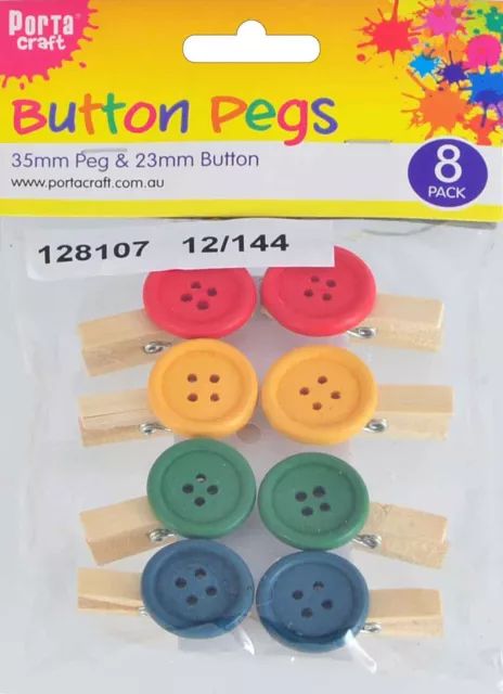 Clothes Pegs  35mm & 23mm Natural 8 Pack (Product # 128107)