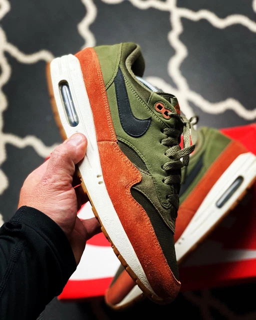 Nike air max 1 on sale olive canvas dark russet