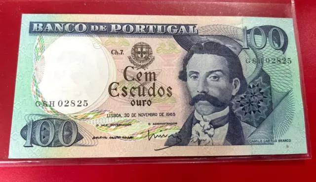 1965 Banco De Portugal 100 Escudos Billetes