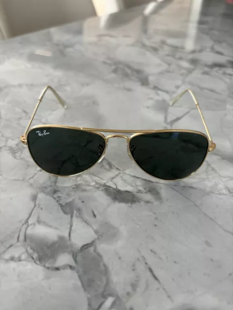 Ray Ban Junior Aviator Sunglasses. Gold Frame