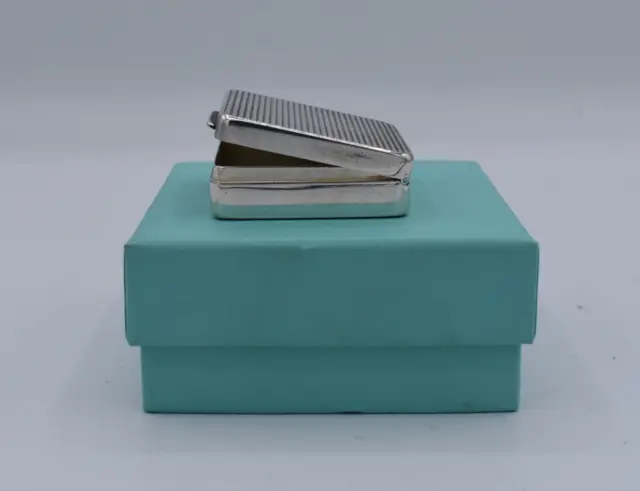 Vintage Tiffany and Co Sterling Silver Fluted Pill Box 'Italian 925' 42g