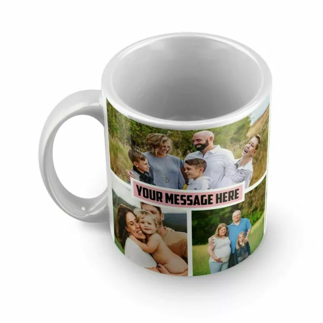 Personalised Mug Photo Text Custom Collage Mother's Day Gift For Her / Him 2