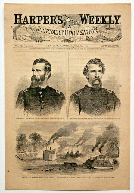 "WHITE RIVER ARKANSAS-MOUND CITY EXPLOSION" Civil War Antique Original 1862
