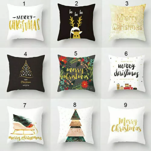 Home Cotton Xmas pillow Case pillow  throw Cover Throw Christmas Sofa Gift Decor