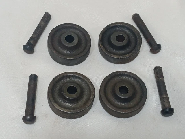 Antique Singer Sewing Machine Treadle Base Wheels 1909 Lot Of 4