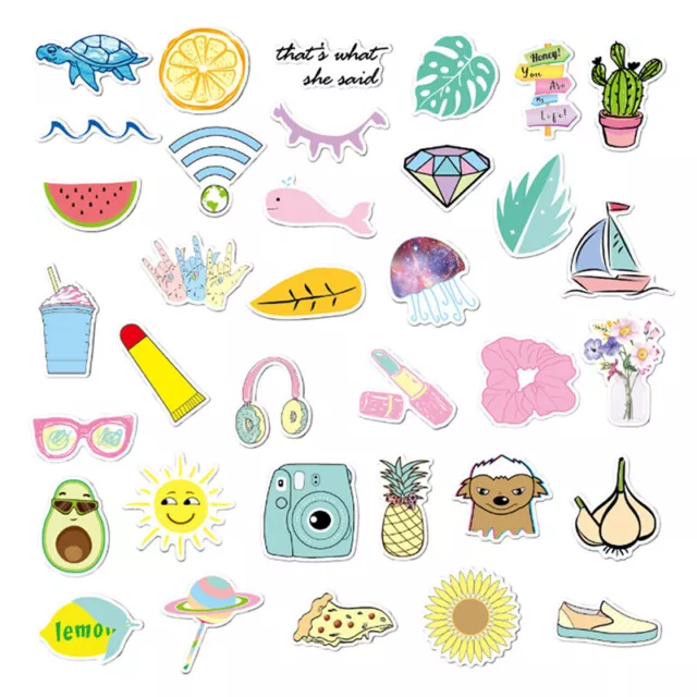 100pcs VSCO Stickers Cute Preppy Artist Aesthetic Vine Hydro Flask Laptop  Girls